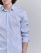 Herren-SLIM-Hemd Off-White zweifarbig gestreift-4