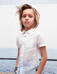 Boys’ off-white deep-dye-look cotton linen shirt-1