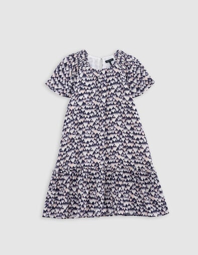 Vestido azul marino LENZING&trade; ECOVERO&trade; corazones ni&ntilde;a - IKKS