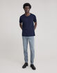 Men’s indigo organic cotton Essential round-neck T-shirt-2