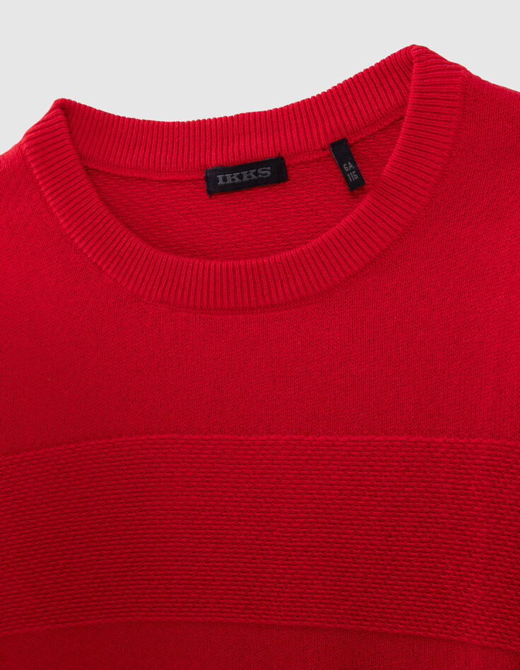 Boys' red knit striped sweater-2