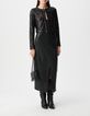 Women's short black jacket with sequin embroidery-1