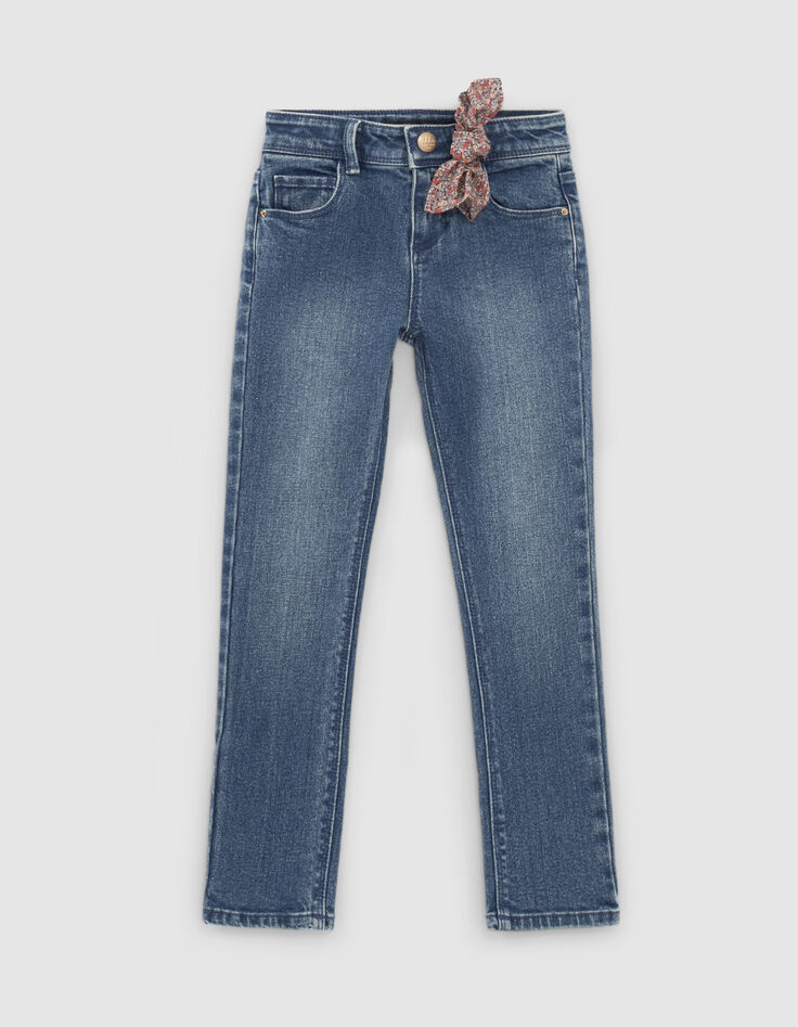 Vaqueros slim medium blue con fular ni&ntilde;a -1