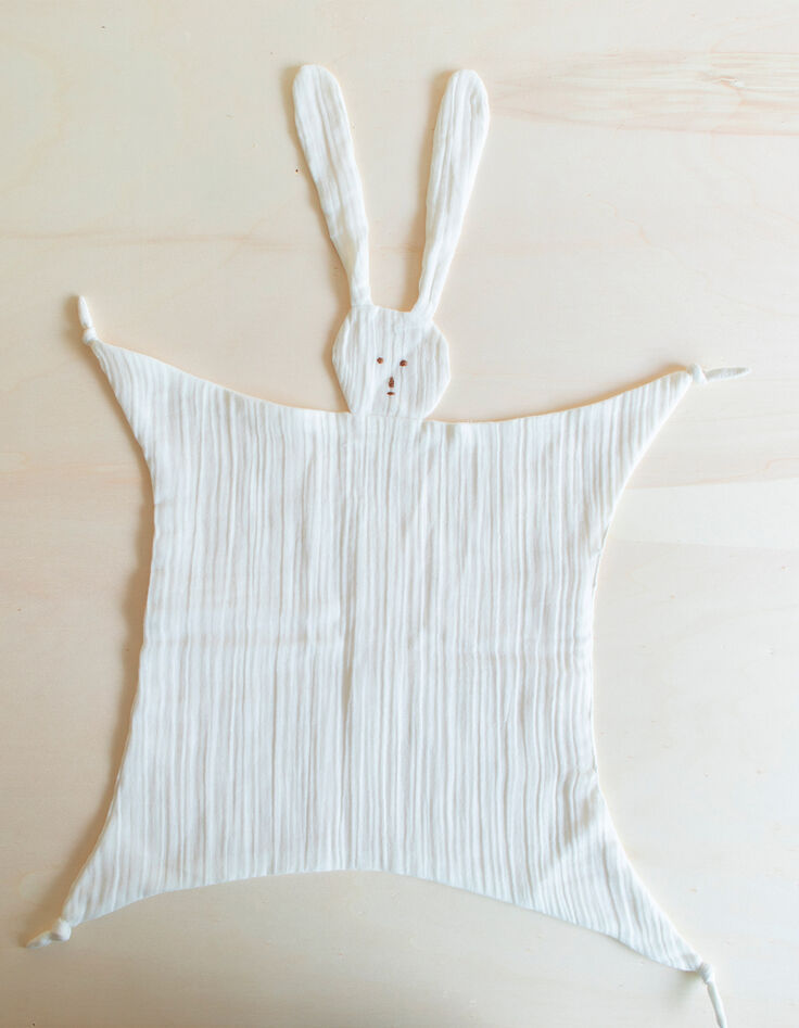 Doudou lapin écru coton biologique GABRIELLE PARIS -1