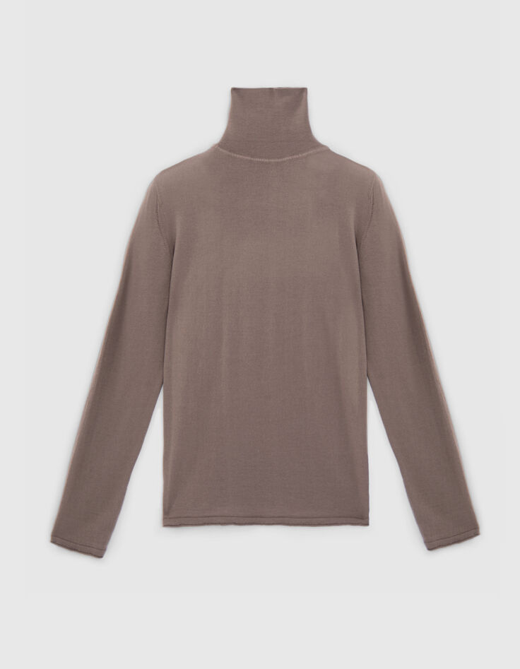 Pull châtain tricot col roulé Homme-5 Pull châtain tricot col roulé Homme-5