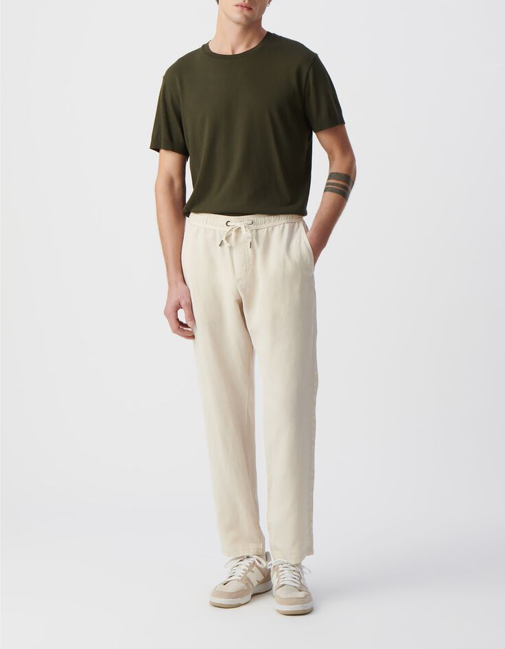 Pantalon JOGGER beige Lyocell&reg; et lin Homme-1