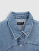 M&auml;dchenkurzoverall aus blauem Jeansstoff-3