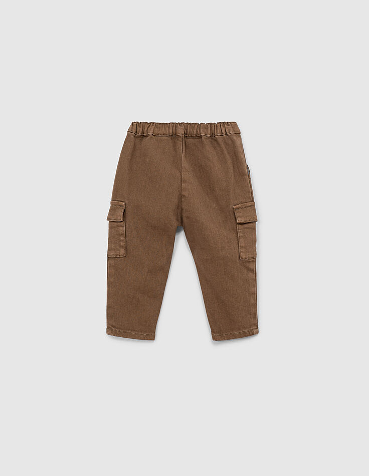Baby girls’ khaki organic cotton combat trousers-4