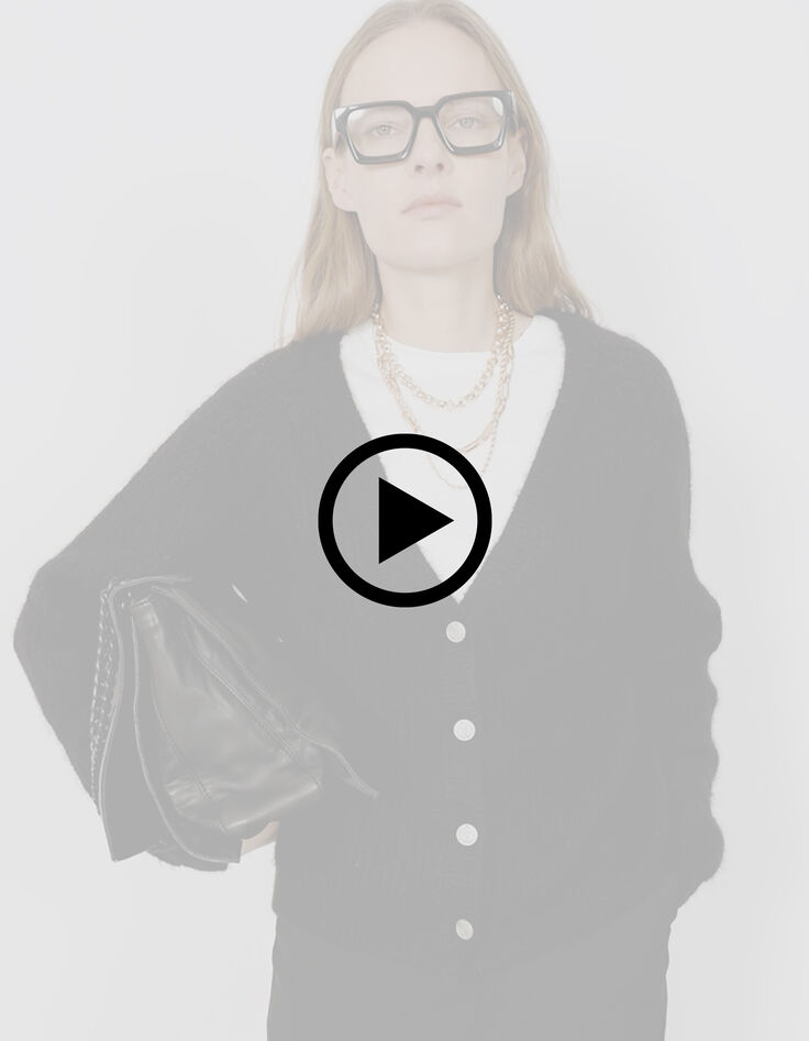 Schwarze Strickjacke in &Uuml;bergr&ouml;&szlig;e f&uuml;r Damen-6