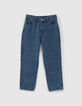 Jean MOM bleu clair coton bio 7/8e fille-1