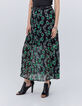 Langer, schwarzer Damenrock mit Maxi-Blumenprint-3