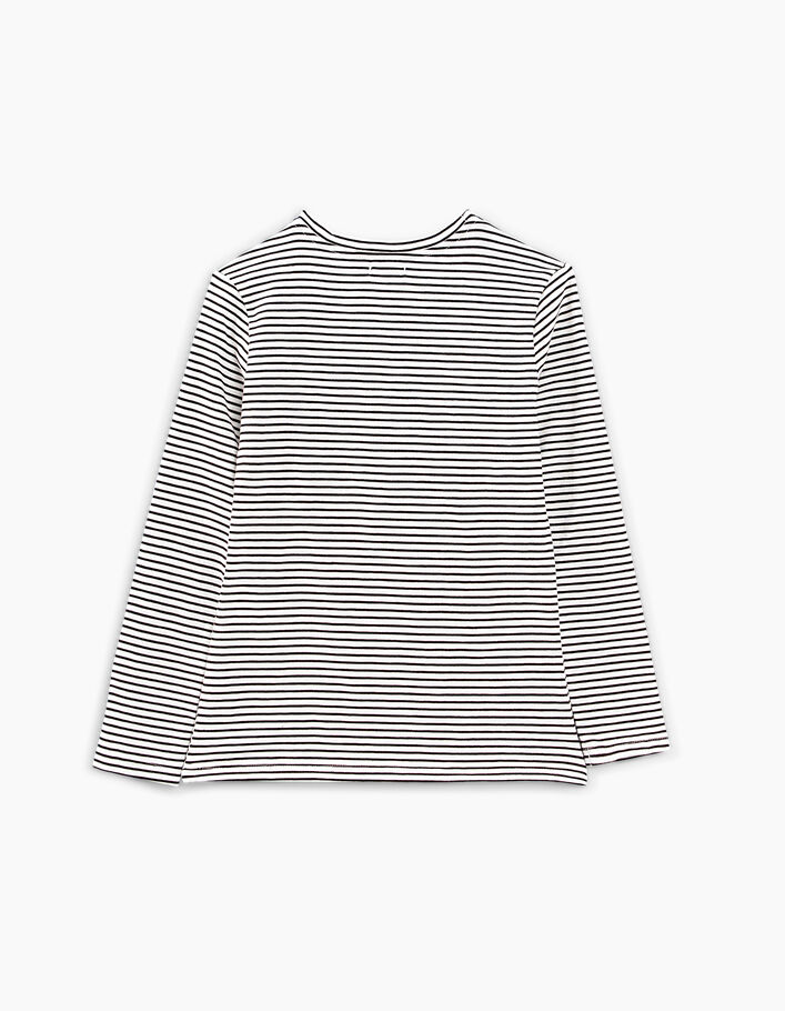 Wit en zwart gestreept matrozenshirt met slang meisjes - IKKS