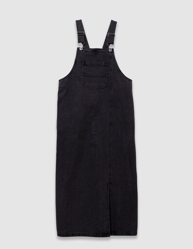 Vestido peto midi vaquero gris abertura ni&ntilde;a - IKKS