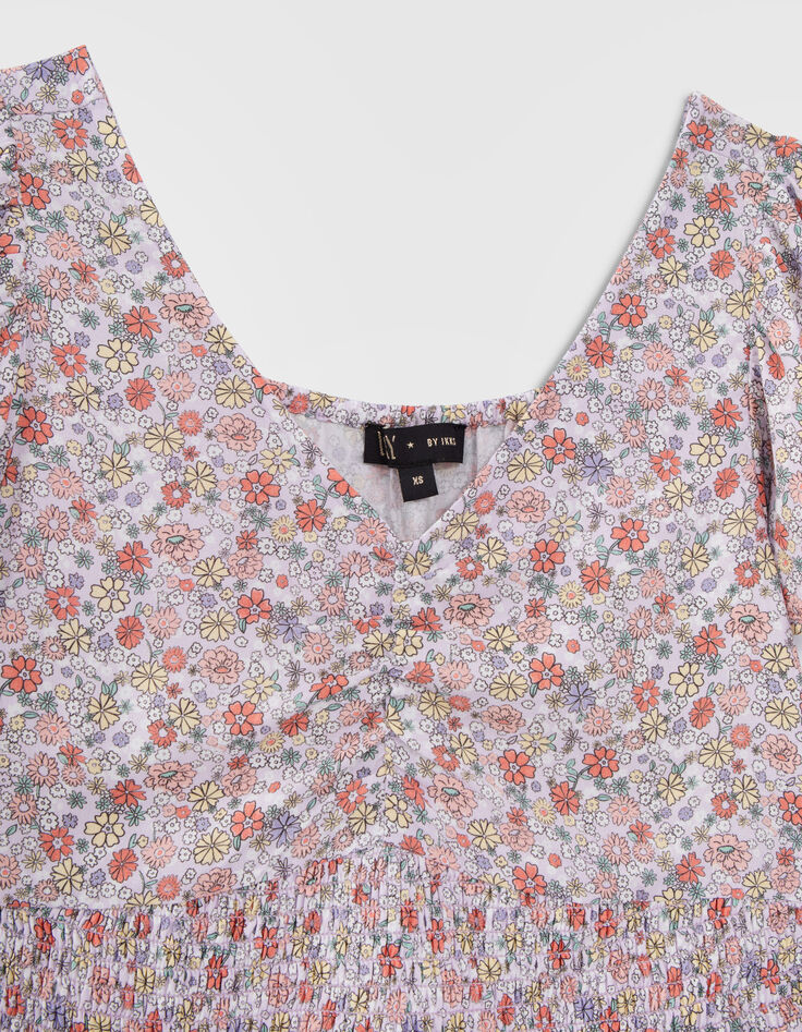 Lila jurk LENZING™ ECOVERO™ flower power print meisjes-2