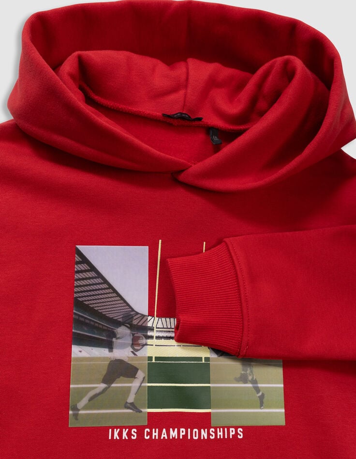 Sweat à capuche rouge visuel lenticulaire garçon-5 Sweat à capuche rouge visuel lenticulaire garçon-5
