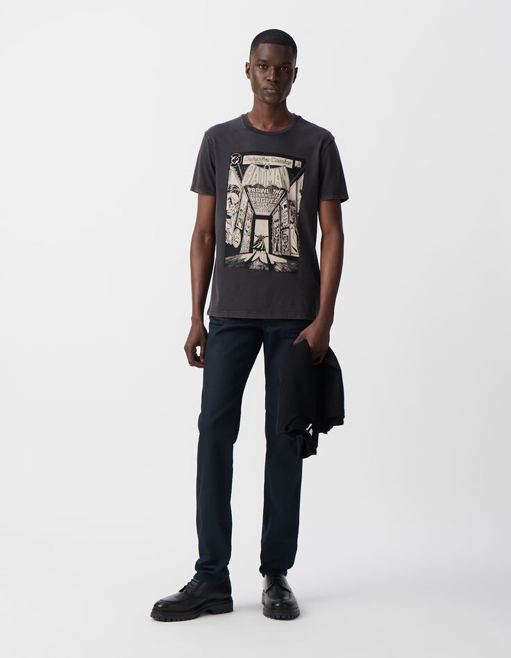 T-shirt gris visuel comics IKKS x BATMAN Homme-1