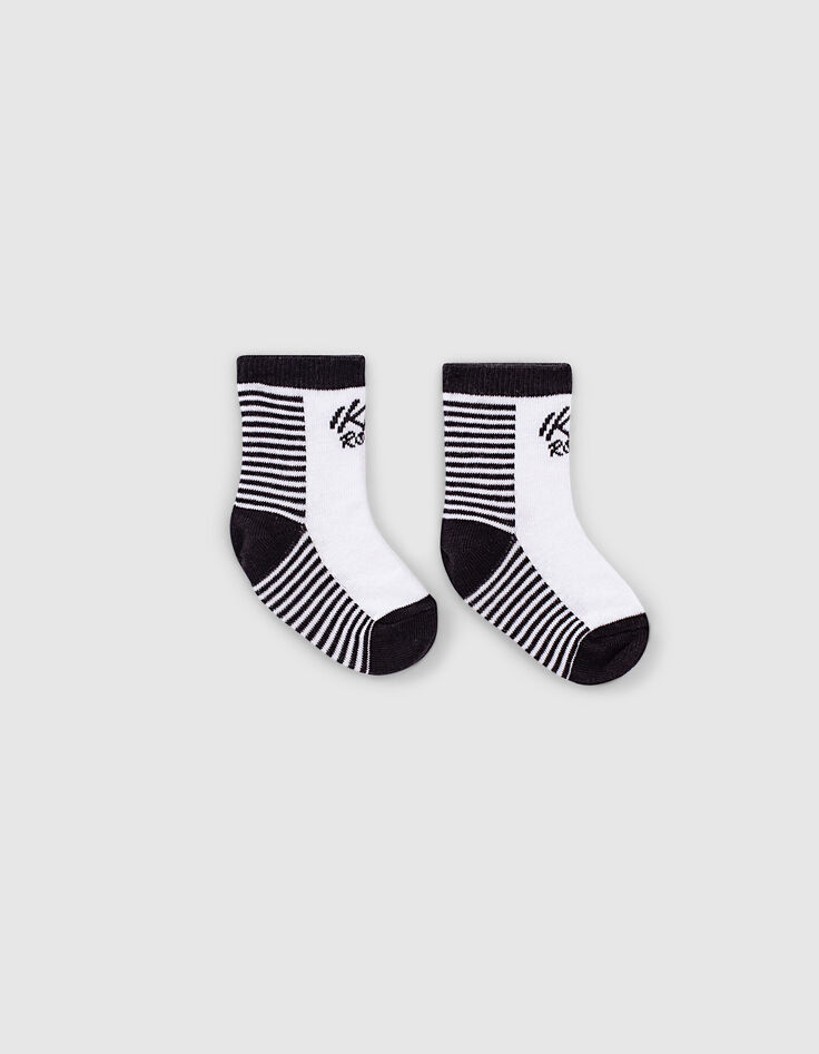 Baby boys’ grey, while and beige rock socks -6