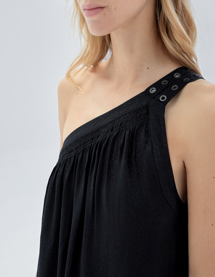Pure Edition-Robe longue noire asymétrique Femme-5