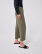 Khaki Damencargohose mit hohem Bund aus Lenzing™ Lyocell™-5