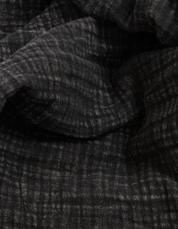Robe sans manches grise gaze de coton encolure V dos Femme-8 Robe sans manches grise gaze de coton encolure V dos Femme-8
