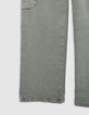 Mädchen-BATTLE-Jeans mit besticktem Zierband in Khaki-4