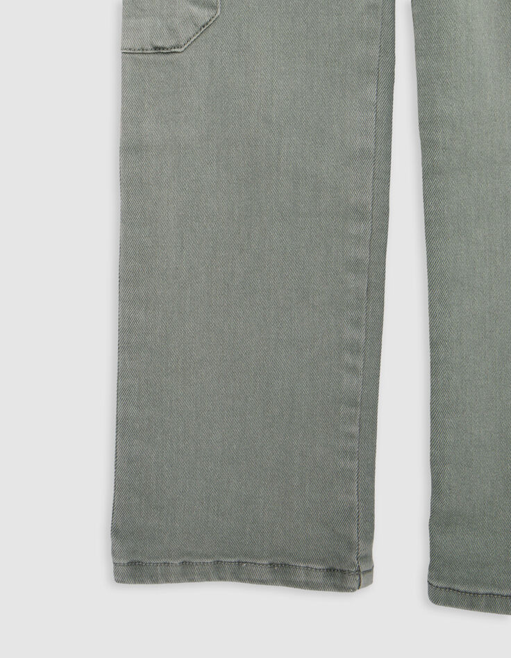 Mädchen-BATTLE-Jeans mit besticktem Zierband in Khaki-4