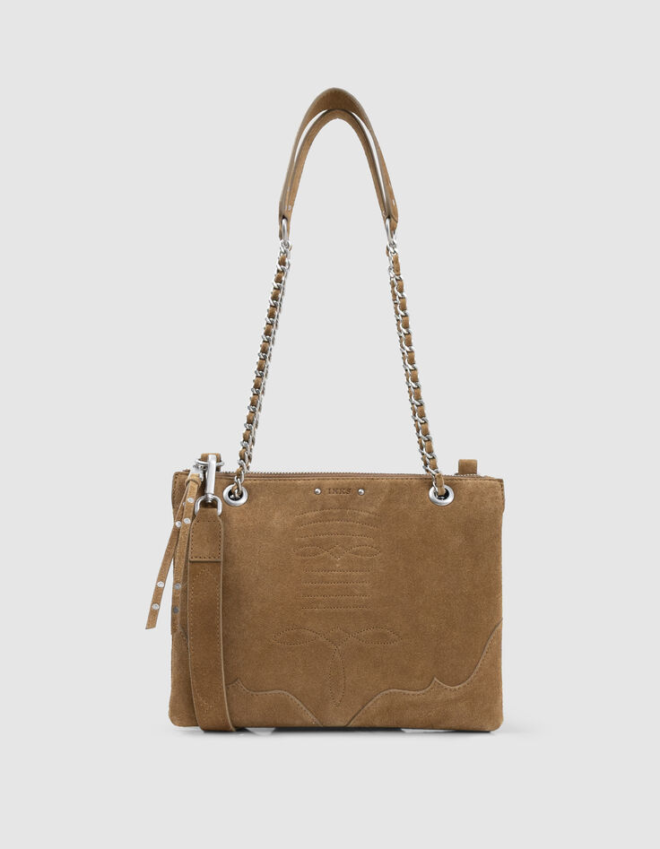 Clutch bag 1440 Reporter camel suede Women-1