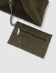 Sac Hobo kaki velours souple Femme-6