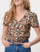 I.Code water pink top + multicoloured flower print-2