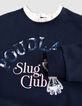 Sudadera azul marino mensaje cuello Harry Potter niña-5