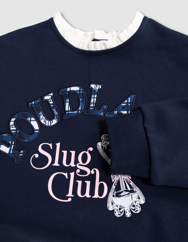 Sudadera azul marino mensaje cuello Harry Potter niña-5