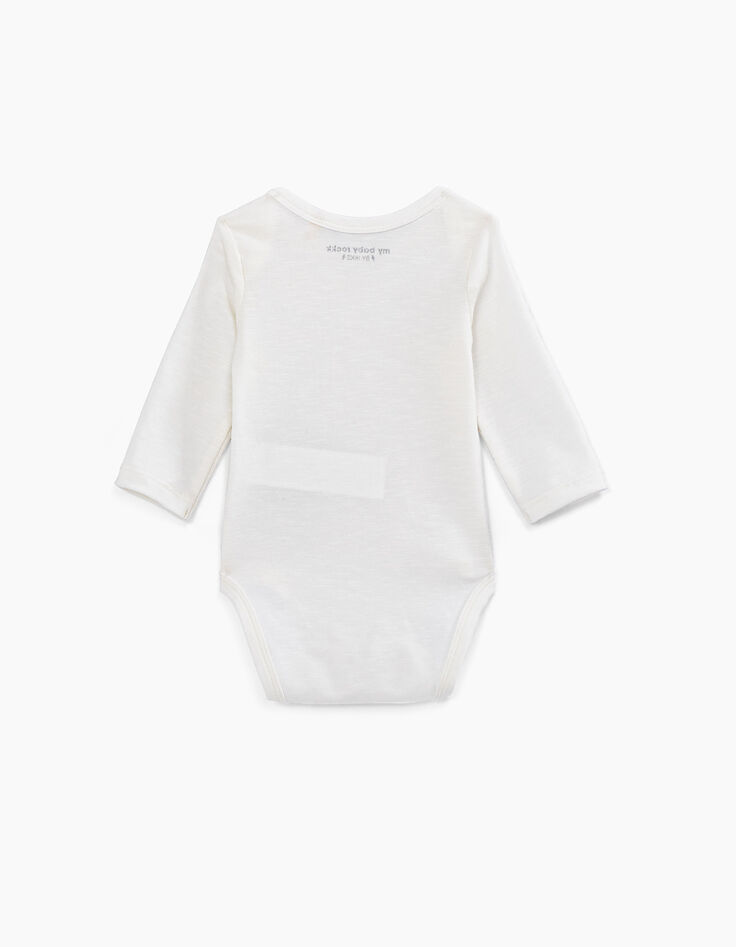 Weißer Babybody aus Biobaumwolle zum Personalisieren-2