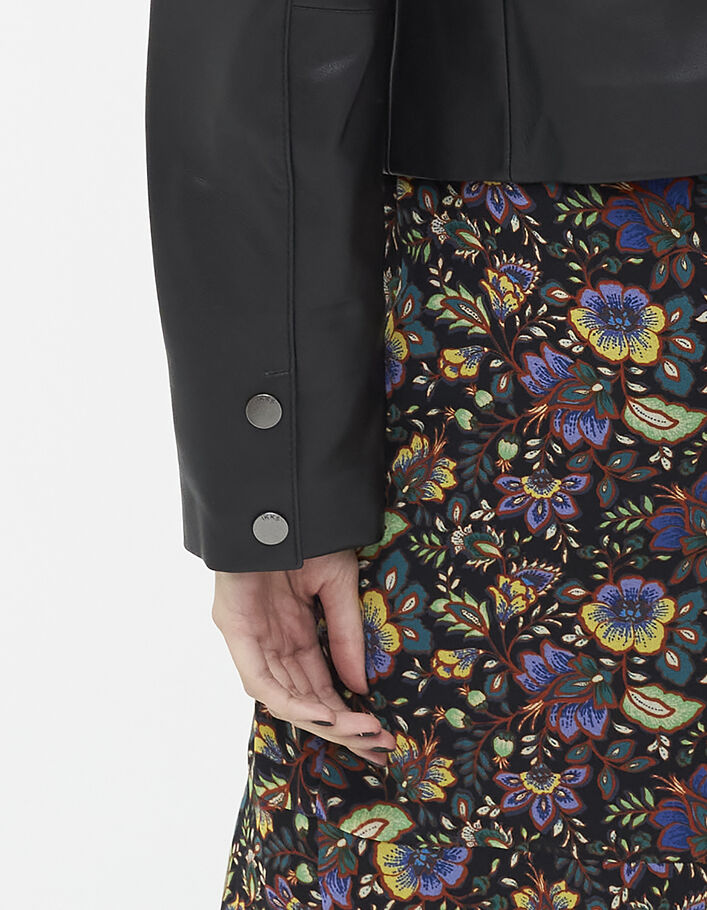 Veste courte en cuir , vert olive