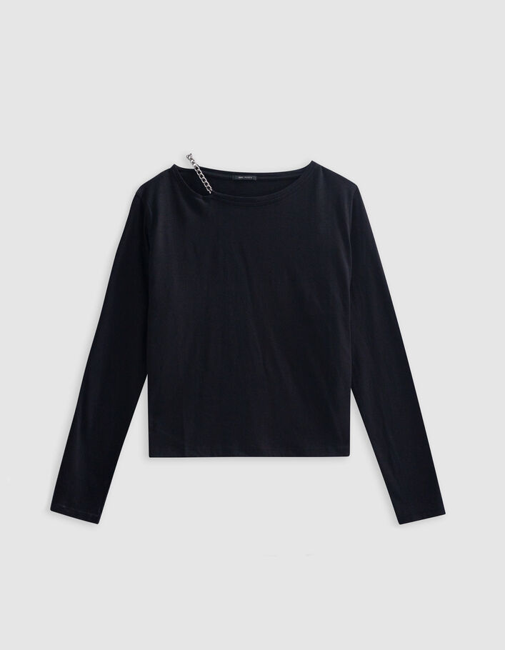 Boutique Ikks Junior Ikks Annecy Femme Tee-shirt Noir Encolure