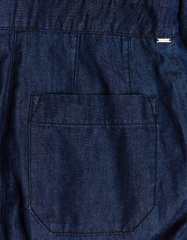 Dames jumpsuit zonder mouwen en rauw denim-9