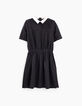Girls&rsquo; black lace top dress with white collar-1