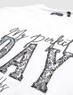 T-shirt blanc coton bio print et broderie garçon-5