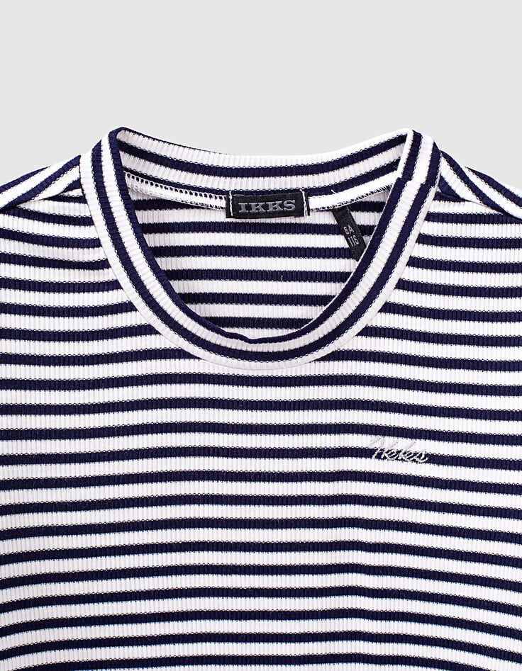 Mädchen-Matrosenshirt aus Rippstrick-2 Mädchen-Matrosenshirt aus Rippstrick-2