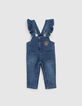 Girls’ raw dungarees & sailor stripe T-shirt outfit-4