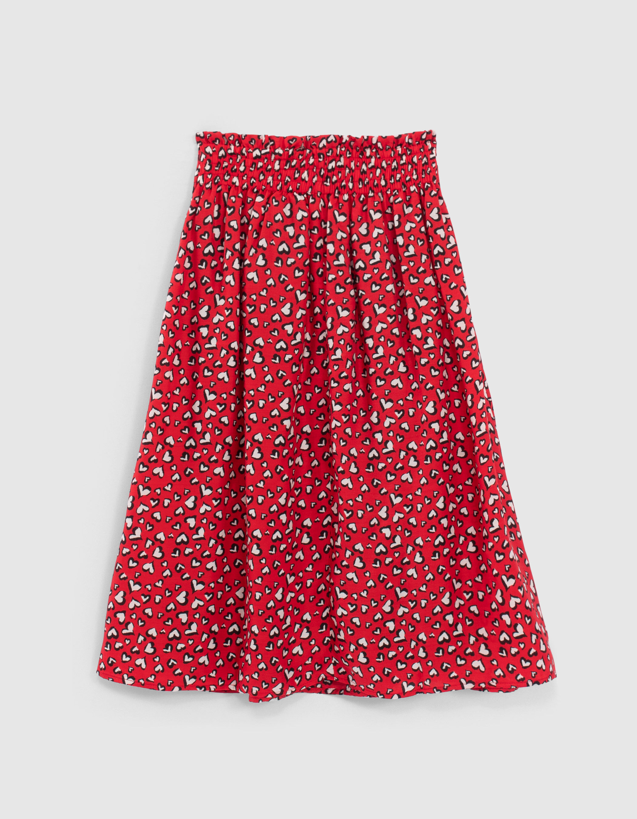 Jupe rouge a imprime c urs mini me fille IKKS