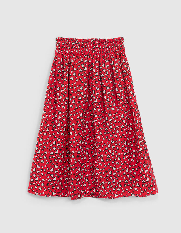 Jupe rouge à imprimé cœurs mini me fille-4