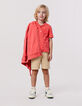 Bermudas jogger loose beige gasa algodón niño-2