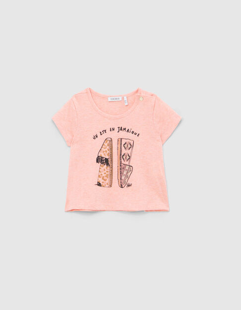 T-shirt pêche visuel espadrilles et broderies bébé fille - IKKS