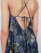 Lange jurk in viscose tropische bloemenprint dames-4