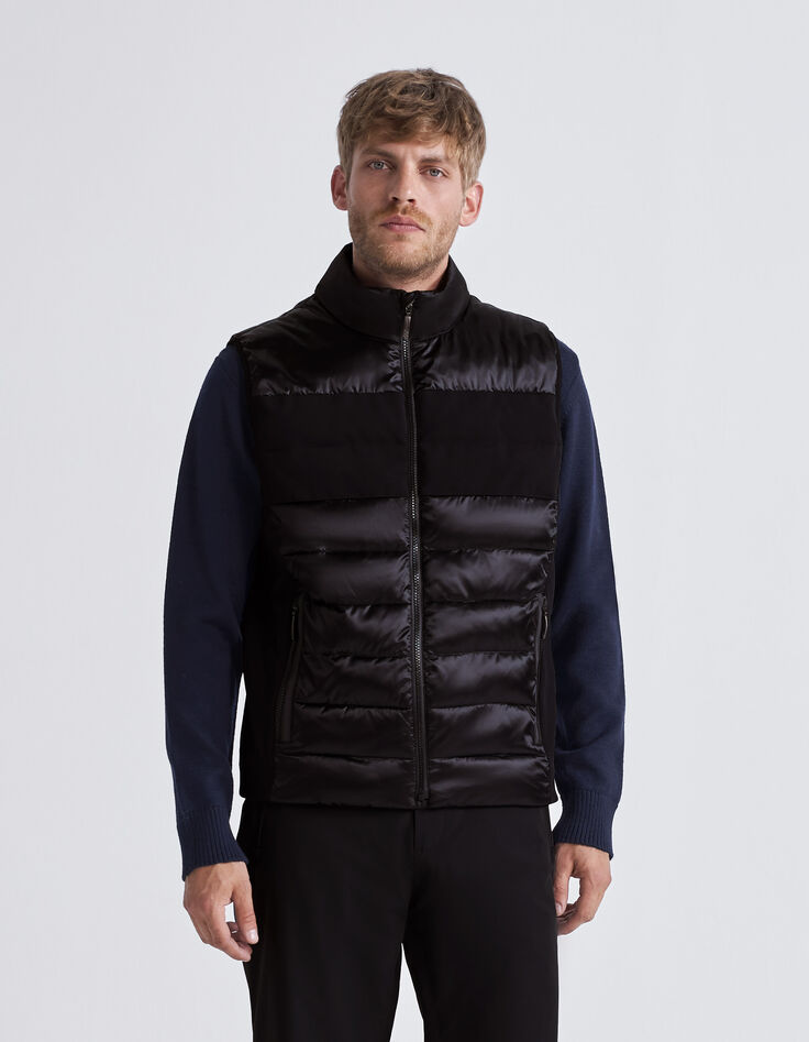 Sous-doudoune noire bi-matière IKKS x DUVILLARD Homme-2