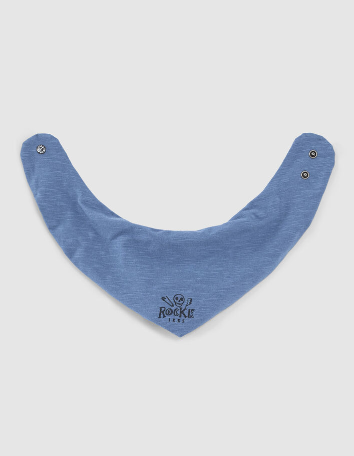 Baby’s medium blue rock print organic cotton bib - IKKS