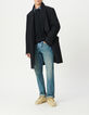 Manteau marine mi-long boutonnage crois&eacute; Homme-1