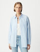 Chemise à rayures bleues coton bio oversize Femme-3