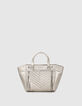 Shopper 1440 Medium silver leer Dames-1