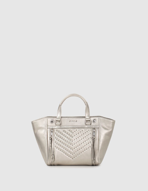 Bolso cabás 1440 Medium cuero silver mujer